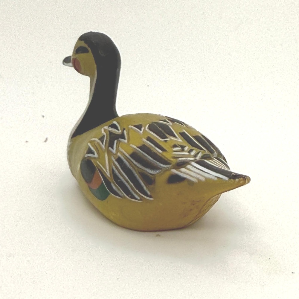 Unbranded Duck Figurine Small Yellow Hand Painted Vintage Good Folk Art Decor - Picture 2 of 13